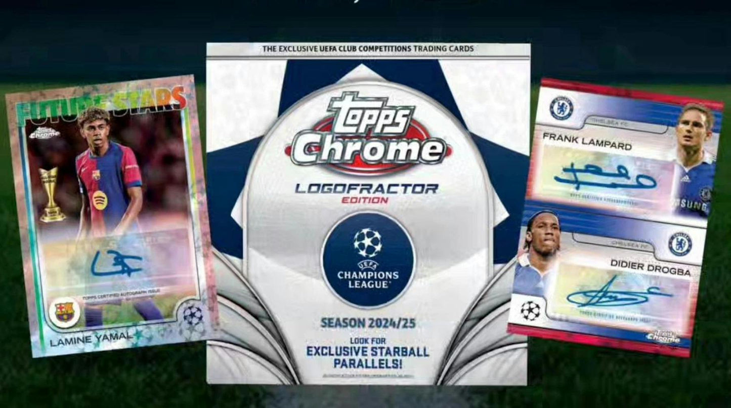 2024/25 Topps Chrome Logofractor UEFA Club Competitions Soccer Box (London Store Exclusive)