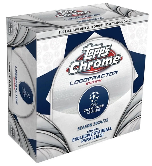 2024/25 Topps Chrome Logofractor UEFA Club Competitions Soccer Box (London Store Exclusive)